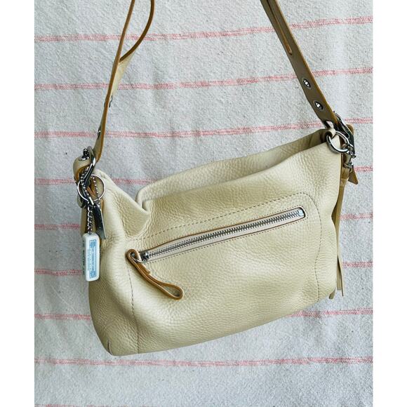 Y2K Coach 1429 Pebbled Leather Hobo Shoulder Bag Butter Yellow - Picture 1 of 11